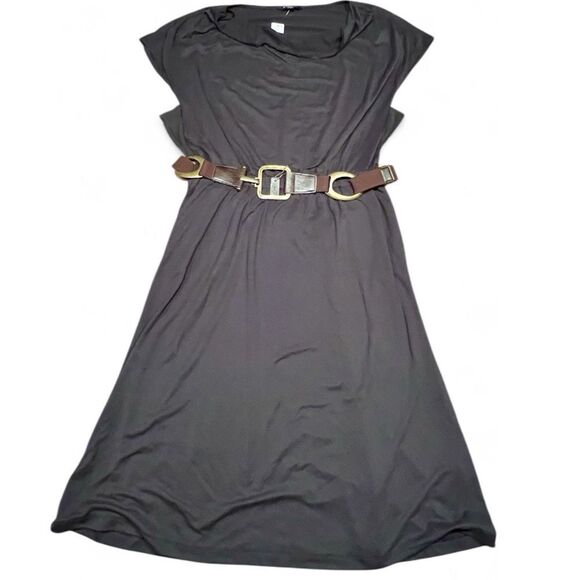 Banana Republic NWT Black Dolman Sleeve Cowl Neck Midi Modal Dress size S - Picture 1 of 10